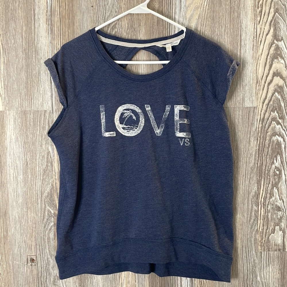 Victoria’s Secret navy backless love shirt, L